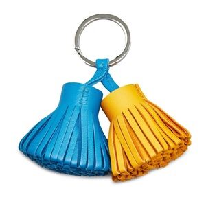 Hermes Blue and Yellow Tassel Keychain